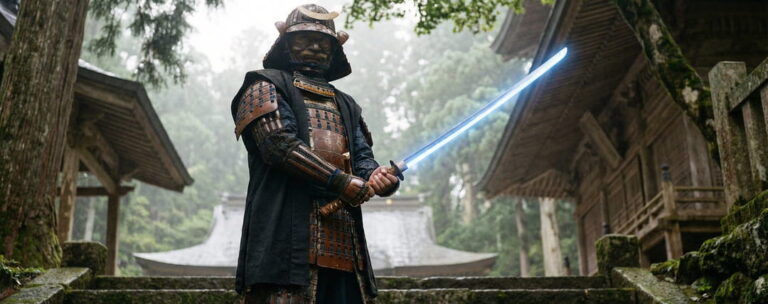 Katana ja Star Warsin valomiekka